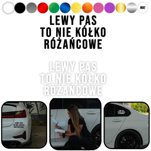 Naklejka LEWY PAS - na samochód na auto KOLOR
