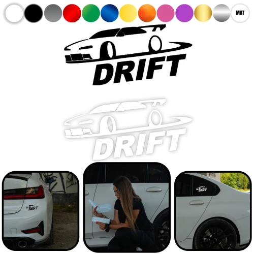 Naklejka DRIFT W01 na samochód na auto - KOLOR