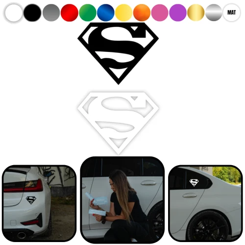 Naklejka SUPERMAN na samochód na auto KOLOR