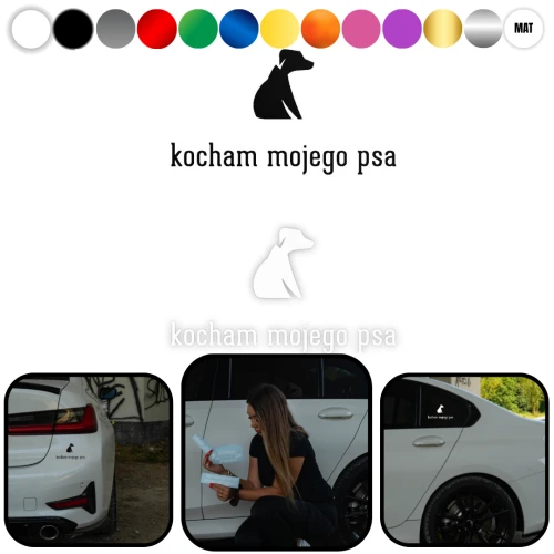 KOCHAM MOJEGO PSA W01 - Naklejka na samochód na auto KOLOR