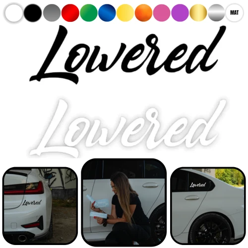 LOWERED - Naklejka na samochód na auto KOLOR 