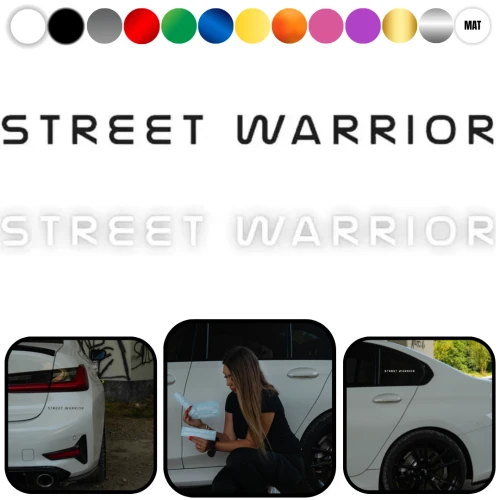 STREET WARRIOR - Naklejka na samochód na auto KOLOR   