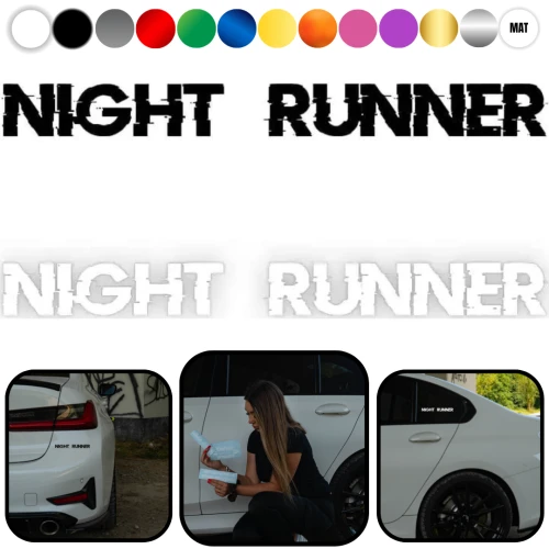 NIGHT RUNNER W07 - Naklejka na samochód na auto KOLOR  