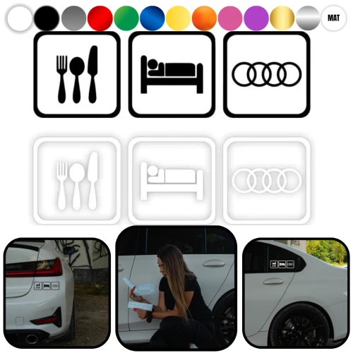 EAT SLEEP AUDI - Naklejka na samochód na auto KOLOR   