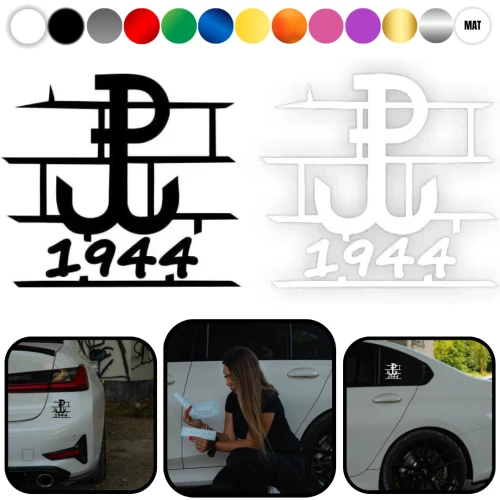 Naklejka Polska Walcząca PAMIĘTAMY W07 na samochód na auto KOLOR