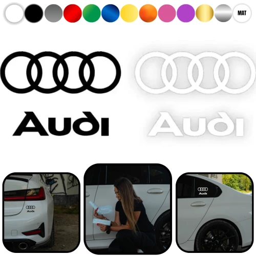 Naklejka AUDI Logo W07 na samochód na auto KOLOR