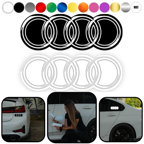 Naklejka AUDI Logo W05 na samochód na auto KOLOR