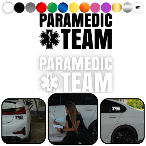 Naklejka Zespół Medyczny PARAMEDIC TEAM KOLOR