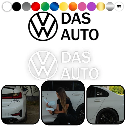 VW DAS AUTO - Naklejka na samochód na auto KOLOR
