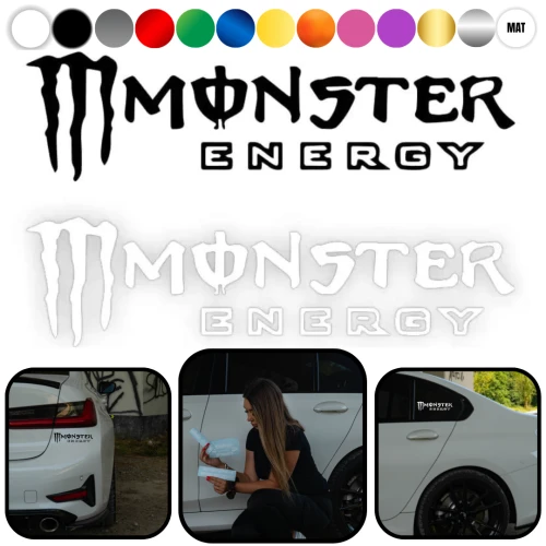 MONSTER ENERGY - Naklejka na samochód na auto KOLOR