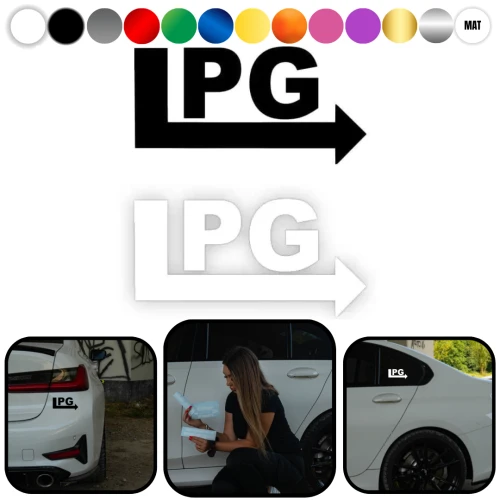 LPG - Naklejka na samochód na auto KOLOR