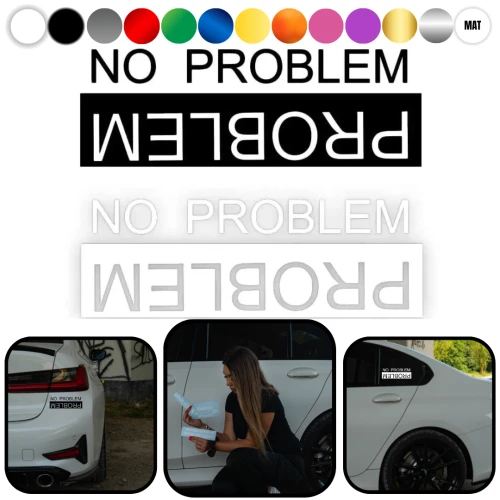 NO PROBLEM - Naklejka na samochód na auto KOLOR