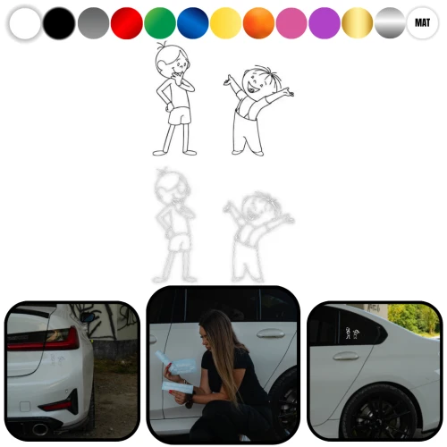 BOLEK I LOLEK W01 - Naklejka na samochód na auto KOLOR