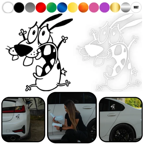 CHOJRAK TCHÓRZLIWY PIES W01 - Naklejka na samochód na auto KOLOR