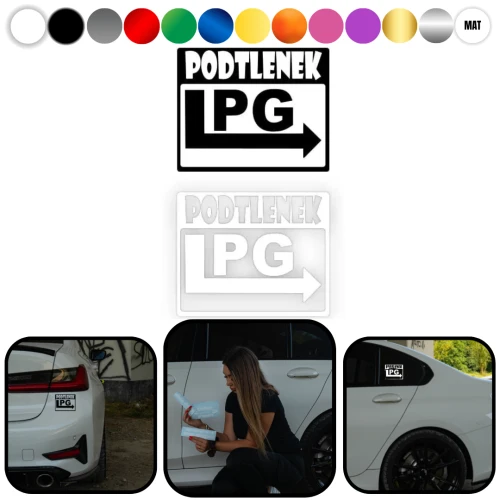 PODTLENEK LPG - Naklejka na samochód na auto KOLOR