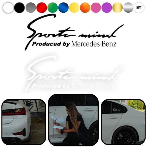 SPORTS MIND MERCEDES - Naklejka na samochód na auto KOLOR
