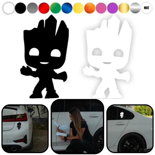 BABY GROOT - Naklejka na samochód na auto KOLOR
