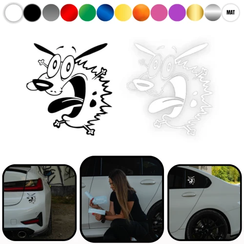 CHOJRAK TCHÓRZLIWY PIES W02 - Naklejka na samochód na auto KOLOR