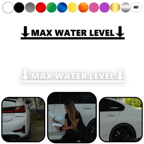 MAX WATER LEVEL W02 - Naklejka na samochód na auto KOLOR