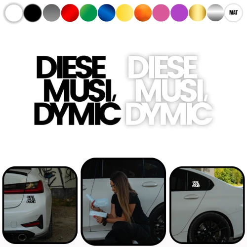DIESE MUSI DYMIĆ - Naklejka na samochód na auto KOLOR   