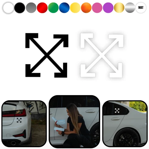 OFF WHITE - Naklejka na samochód na auto KOLOR  