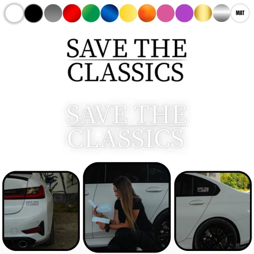 SAVE THE CLASSIC - Naklejka na samochód na auto KOLOR   