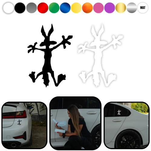 Naklejka na samochód auto, Kojot - KOLOR
