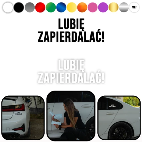 Naklejka LUBIE ZAPI*** - na samochód na auto KOLOR
