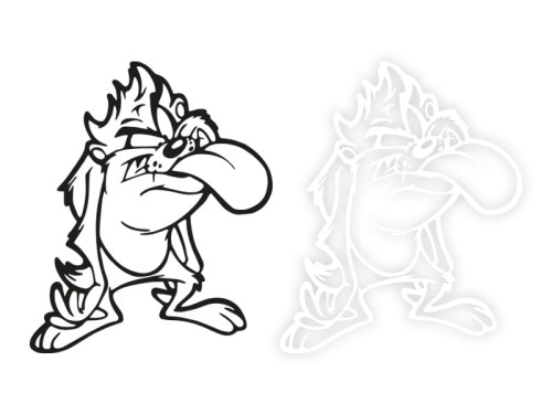 DIABEŁ TASMAŃSKI - Naklejka na samochód na auto KOLOR