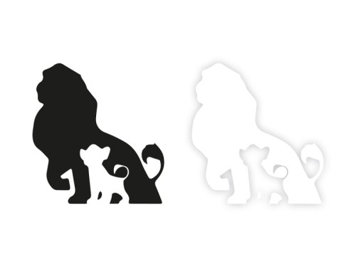 Simba Nala KRÓL LEW - Naklejka na samochód na auto KOLOR