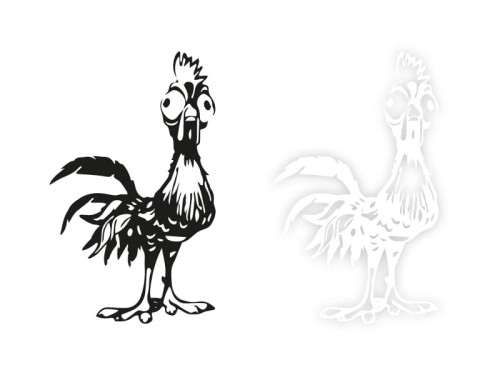 KOGUT KURCZAK KURA - Naklejka na samochód na auto KOLOR