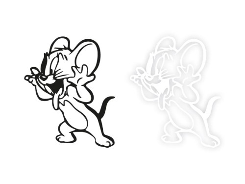 MYSZ JERRY - Naklejka na samochód na auto KOLOR