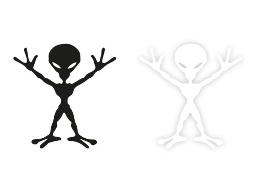 KOSMITA KOSMOS OBCY - Naklejka na samochód na auto KOLOR