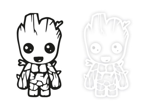 GROOT - Naklejka na samochód na auto KOLOR