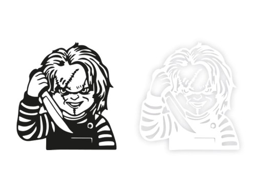 LALECZKA CHUCKY - Naklejka na samochód na auto KOLOR