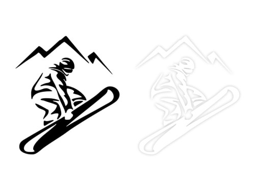 SNOWBOARD W02 - Naklejka na samochód na auto KOLOR