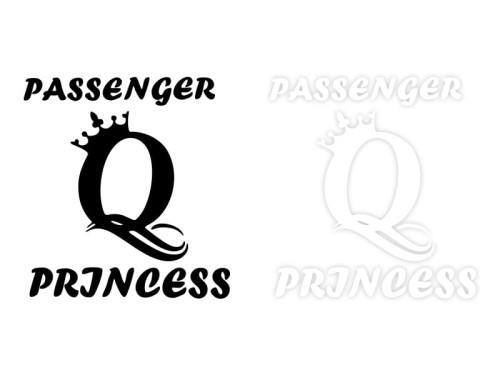PASSENGER PRINCESS W02 - Naklejka na samochód na auto KOLOR