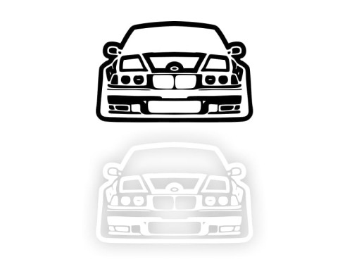 Naklejka BMW E36 na samochód na auto KOLOR