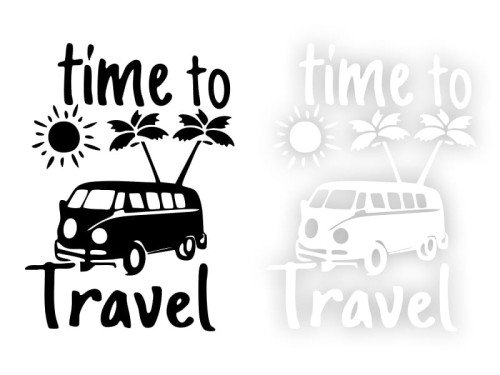 Time to Travel - Naklejka na samochód na auto KOLOR