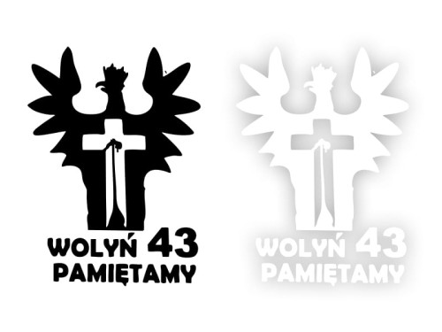 WOŁYŃ '43 PAMIĘTAMY W03 - Naklejka na samochód na auto KOLOR