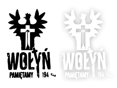 WOŁYŃ 1943 PAMIĘTAMY W02 - Naklejka na samochód na auto KOLOR