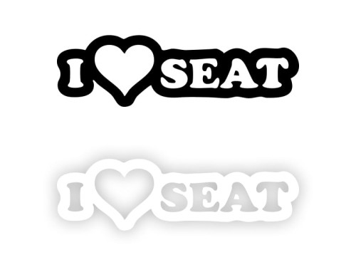 I LOVE SEAT W01 - Naklejka na samochód na auto KOLOR