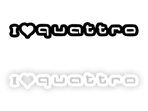 I Love quattro - Naklejka na samochód na auto KOLOR