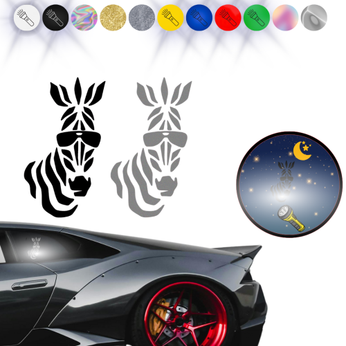 Naklejka ZEBRA na samochód na auto - ODBLASKOWA
