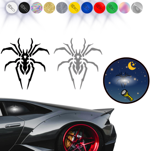 Naklejka PAJĄK na samochód na auto - ODBLASKOWA