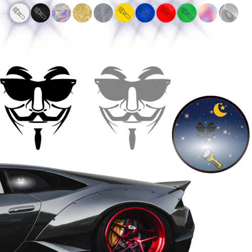 Naklejka ANONYMUS na samochód na auto - ODBLASKOWA