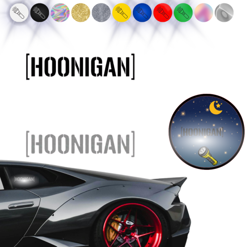 Naklejka HOONIGAN na samochód na auto ODBLASKOWA 