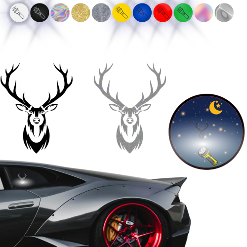 Naklejka RENIFER na samochód na auto ODBLASKOWA