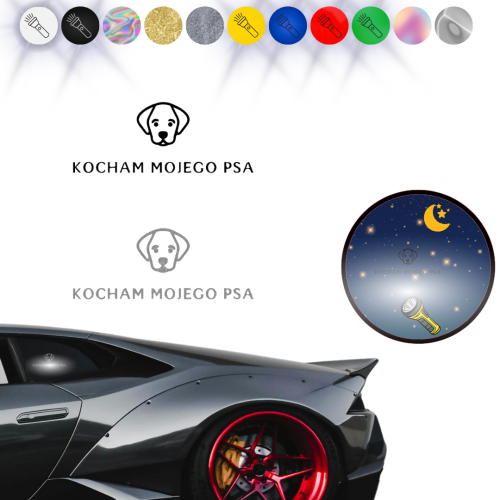 KOCHAM MOJEGO PSA W08 - Naklejka na samochód na auto ODBLASKOWA
