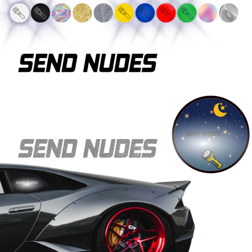 SEND NUDES Naklejka na samochód na auto - ODBLASKOWA